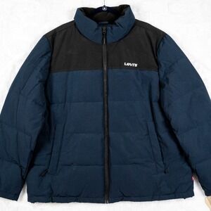 Levis‎ Jacket Mens XXL Blue Puffer Quilted Ultra Loft Winter Warm